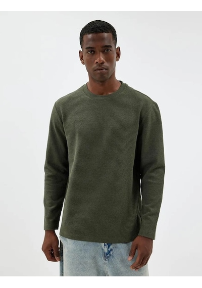 Koton Erkek Sweatshirt Haki 5wam70065mk 25ky59001710 Y59213 Haki
