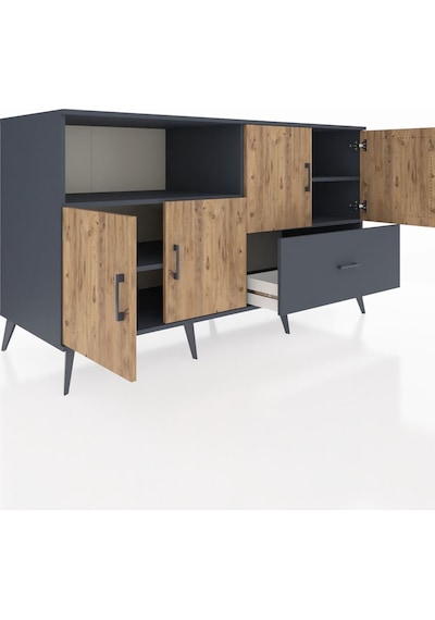 Kronos Konsol 4 Raflı Tek Çekmeceli 4 Kapaklı 176x59x99 Antrasit- Antrasit-çam/antrasit Kronos Konsol 4 Raflı Tek Çekmeceli 4 Kapaklı 176x59x99 Antrasit- Antrasit-çam/antrasit