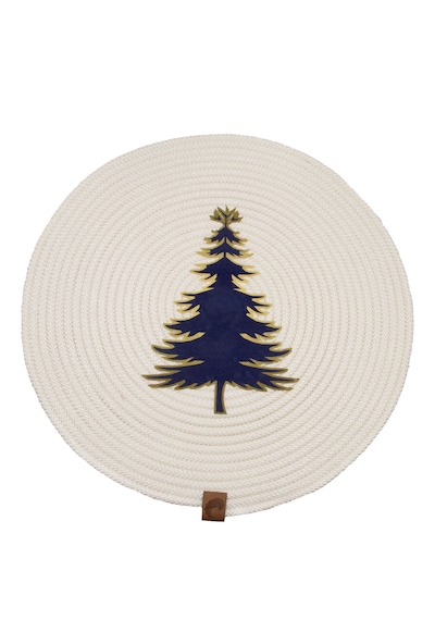 Christmas Yılbaşı Ağaç Temalı Beyaz Amerikan Servis Supla 35cm Beyaz