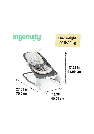 Ingenuity Happy Belly Baby Zıpzıp Koltuk Ve Salıncak, Göbek Masajı Ve Titreşim, Huzursuzluğu Yatıştırmaya Ve Rahatlatmaya Yardımcı Olur, Müzik, Pelüş Tembel Hayvan Oyuncağı, 0-6 Ay, Gri, Parker Açık Bej Ingenuity Happy Belly Baby Zıpzıp Koltuk Ve Salıncak, Göbek Masajı Ve Titreşim, Huzursuzluğu Yatıştırmaya Ve Rahatlatmaya Yardımcı Olur, Müzik, Pelüş Tembel Hayvan Oyuncağı, 0-6 Ay, Gri, Parker Açık Bej