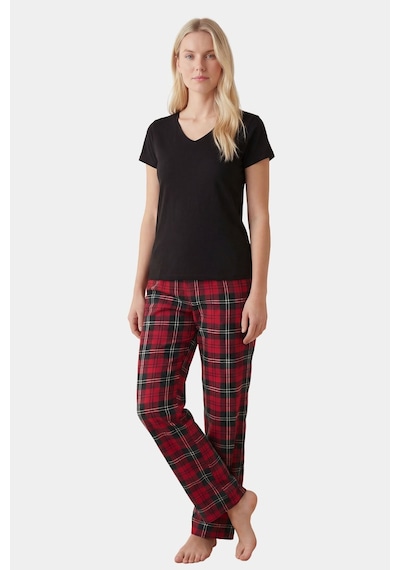 Türen Kadın Ekoseli Pijama Takımı T3618/kırmızı Çok renkli