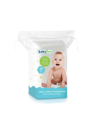 Bebek Temizleme Pamuğu 60 Adet Beyaz Çok Renkli 8681049214614