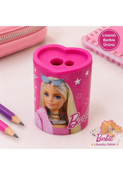 Bakgelal Lisanslı Barbie Metal Kalemtraş Hazneli Tekli Çocuk Okul Kırtasiye Kalem Açacağı - 9077831578214