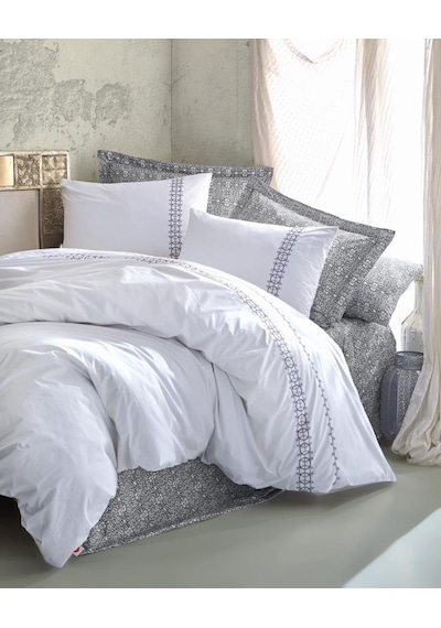 Cotton Box Majestic Seri Çift Kişilik Nevresim Takımı Paola Gri