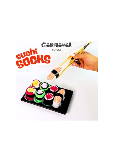 Carnaval Socks Carnaval Unisex Hediye Sushi Kutusu Çorap Seti - Sushi Desenli Pamuk Çorap - Sushi Socks Box 2000386