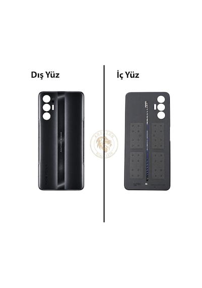 Tecno Pova 3 Siyah Uyumlu Arka Kapak Arka Cam Batarya Pil Kapağı Lazer Kesim Back Cover Diğer