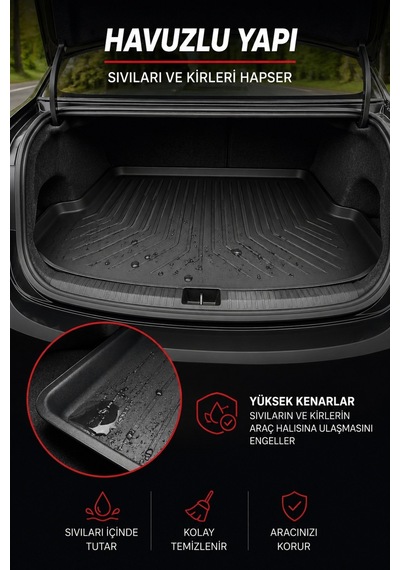 Renault Fluence 2012 Model Araca Özel Bagaj Havuzu Premium A+