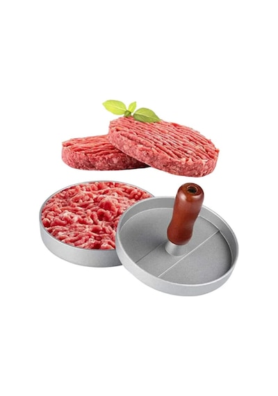Mucit Home Paslanmaz Çelik Hamburger Köfte Yapma Pres Aparatı Çelik Burger Köfte Kalıbı Beyaz