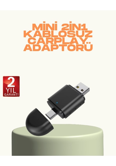 Hepsi Kablosuz Carplay Ve Android Auto Adaptörü Usb-a & Type-c Girişli Akıllı Dönüştürücü Najmaddin