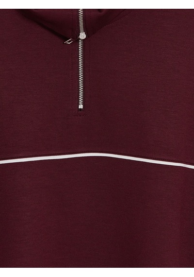 Lcw Modest Mürdüm Soft Touch Oversize Kadın Sweatshirt Tunik