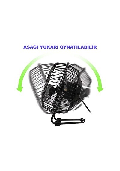 Masa Üstü Usb Fan Soğutucu Vantilatör Klima - Metal Serinletici Mini Vantilatör - Usb Girişli
