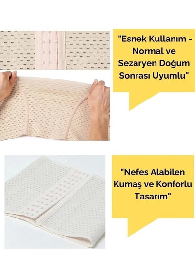 Genculus Hamilelik Sonrası Sıkılaştırıcı Korse Latex Kumaşlı, Göbek Ve Bel Toparlayıcı S/M