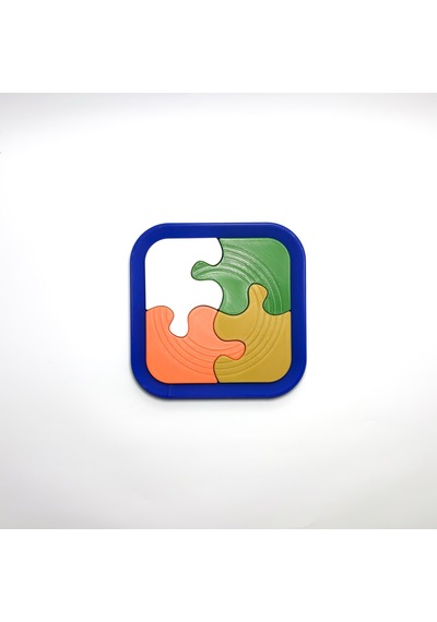 4 Parçalı Eğitici İlk Yapbozum - Bebek Ve Çocuk İçin Renkli Puzzle, Montessori Motor Beceri Oyunu