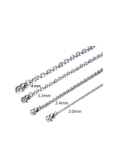 Chavin 55 Cm. 2 Mm. Bayan Erkek Çelik Kolye Zinciri Dr99 Beyaz