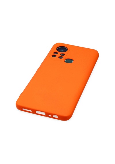 İnfinix Hot 11s Kılıf Nano İçi Kadife Silikon - Turuncu -