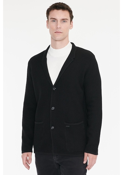 Ac&co Erkek Sıyah Pamuklu Standart Fit Normal Kesim Mono Yaka Torba Cepli Jakarlı Triko Ceket Siyah Ac&co Erkek Sıyah Pamuklu Standart Fit Normal Kesim Mono Yaka Torba Cepli Jakarlı Triko Ceket Siyah