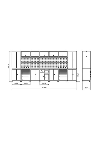 4.3 Metre Modüler Çalışma Tezgahı İe.36.18.41