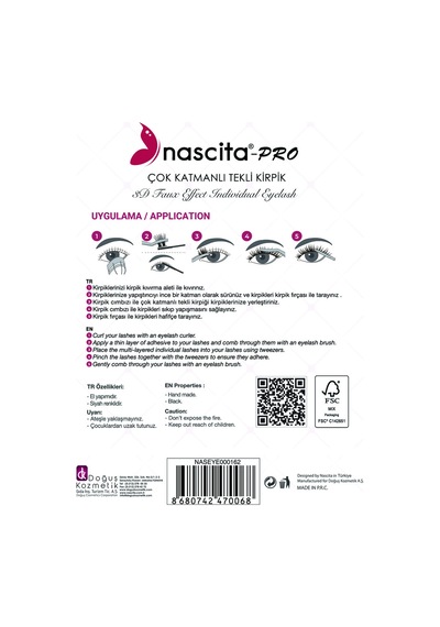 Nascita Çok Katmanlı Tekli Kirpik Sweet Romance Naseye000162