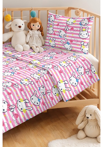 Evimde Bambaşka Tavşan Pembe Kız Çocuk Pike Takımı - Çizgili Kalp Sarı Beyaz Bebek Odası Yatak Örtüsü - 160x220 CM Evimde Bambaşka Tavşan Pembe Kız Çocuk Pike Takımı - Çizgili Kalp Sarı Beyaz Bebek Odası Yatak Örtüsü - 160x220 CM