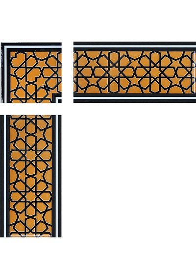 Armada Çini 10x10 Cm Ksk 72 Sarı Türkmen Yıldızı Çini Bordür Köşe