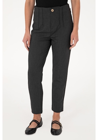 U.S. Polo Assn. Kadın Antrasit Carrot High Waist Fit Kanvas Pantolon 50309121-VR006