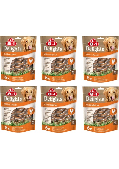 8in1 Delights Chicken Spirals Tavuklu Burgu Ödül 6 Lı X 6 Adet