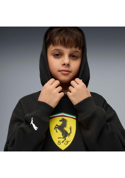 Puma Scuderıa Ferrarı Color Shıeld Genç Kapüşonlu Sweatshırt 634259 01 Siyah