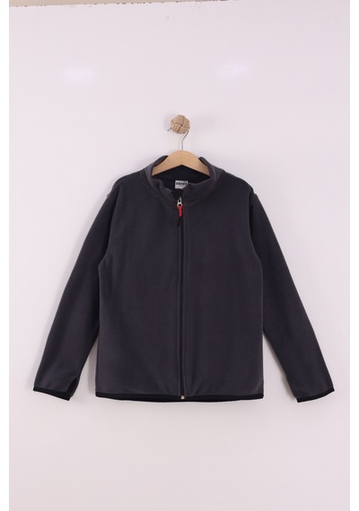 Monox Çocuk Unisex Parmak Geçmeli Polar Ceket Füme