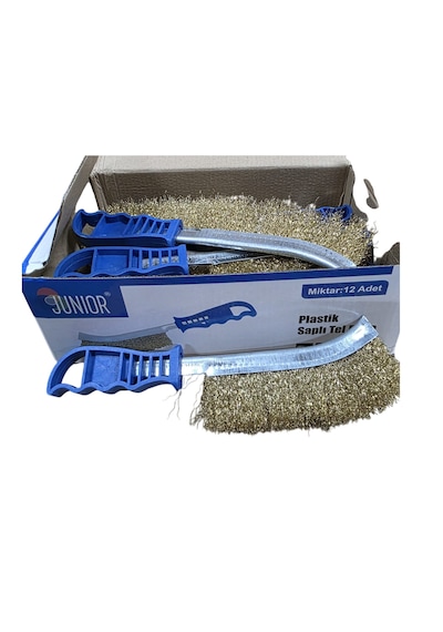 Junior 260mm Plastik Saplı Tel Fırça 12 Adet