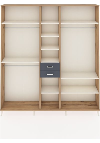 Arges Dolap 10 Raflı 2 Çekmeceli 3 Askılı 220x30x243 Çam-aytaşı/antrasit Aytası/antrasıt Arges Dolap 10 Raflı 2 Çekmeceli 3 Askılı 220x30x243 Çam-aytaşı/antrasit Aytası/antrasıt