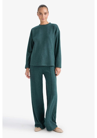 Defacto Straight Fit Beli Lastikli Geniş Paça Pantolon F1016ax25augn650 Yeşil
