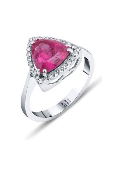 Siramücevherat Pembe Turmalin Yüzük - Beyaz Altın