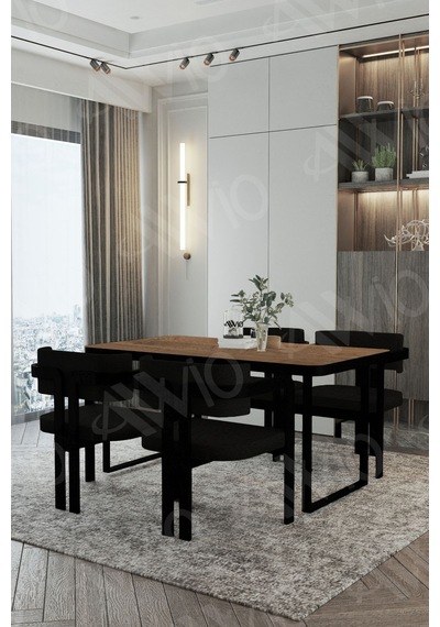 Avvio Mary Metal Ayak Tokyo Demonte Sandalye 80x120 Yemek Masası Mutfak Masası 4 Kişilik Akça