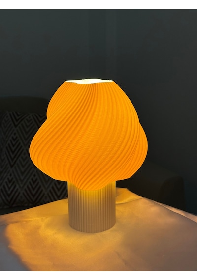 3d Baskı Modern Abajur Modeli Masa Ve Gece Lambası Beyaz