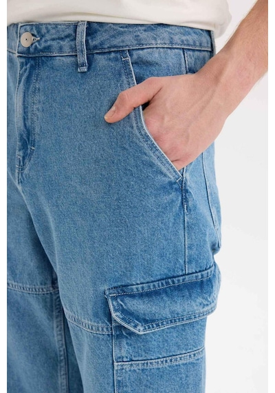 DeFacto %100 Pamuk Relax Fit Rahat Kalıp Geniş Paça Jean Pantolon E3334AX25SPNM28