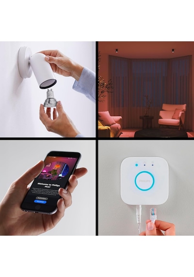 Philips Hue Essential 3'lü Gu10 Spot Başlangıç Seti 345 Lumen Çok Renkli