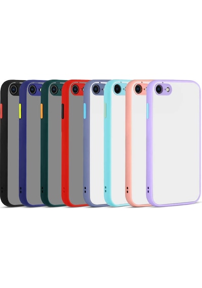 Apple Uyumlu iPhone Se 2020 Kılıf Zore Hux Düğme Ve Kapak Zıt Renk Kılıf