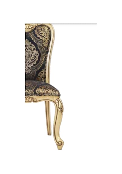 Bengimobilya Sandalye Zus003 Klasik Model Yaldızlı Nakışlı Kumaş Gold Oymalı K