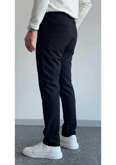 Esnek Rahat Beli Lastikli Jogger Pantolon Siyah