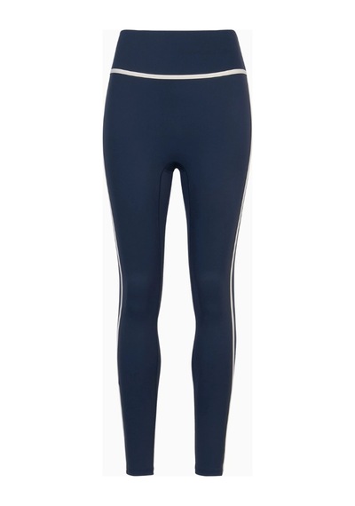Because Of Alice Base Contrast Trim Leggings Yüksek Bel Şekillendirici Kadın Tayt Mavi