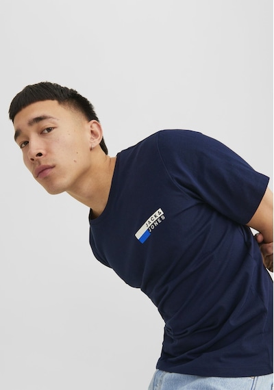 Jack & Jones Göğüs Baskılı Tişört - Corplogo 12233999 Lacivertvert Lacivert