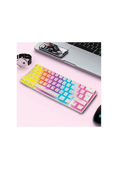Tk-04 Mekanik Klavye Rgb Işıklı Kablolu Q Klavye 12 Işık Modu Blue Switch Oyuncu Klavyesi