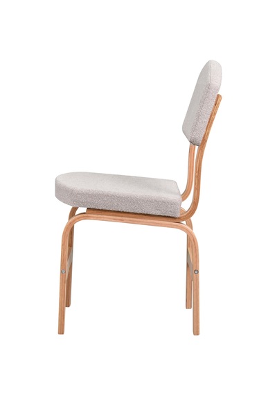 Vilinze Ege Teddy Kumaş Naturel Ayak Ahşap Sandalye Ege19-naturel Bej