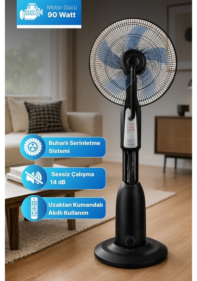 Reyo Alaz 90w Bakır Motor Kumandalı Buharlı Vantilatör