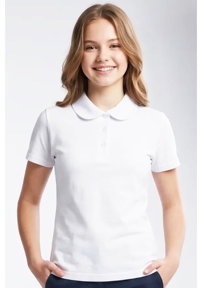 Modanino Kız Çocuk %100 Pamuk Ve Okul Tarz T-shirt 5-16 Yaş 12724at Beyaz
