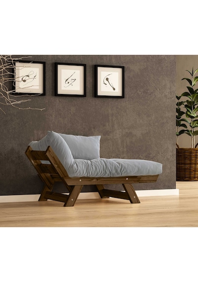 Woodesk Adalar Masif Ceviz-gri Renk Berjer Cpt8133-140