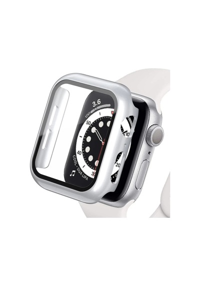 Apple Watch Ultra 49mm Uyumlu Camlı Kasa Ekran Koruyucu - Gümüş