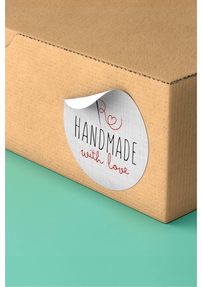 Handmade With Love İğneli Sticker 3x3cm St2325 Çok Renkli
