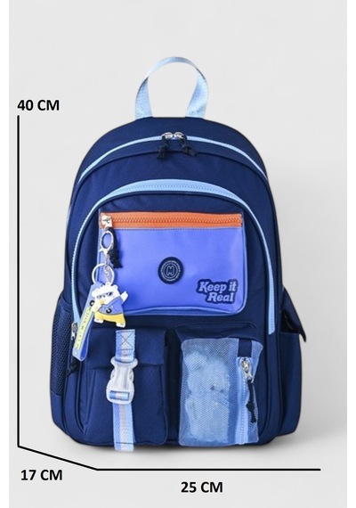 Muggle 2214 İthal Ürün Üst Kalite Unisex Çocuk Üçlü Set İlkokul Sırt Çantası Lacivert