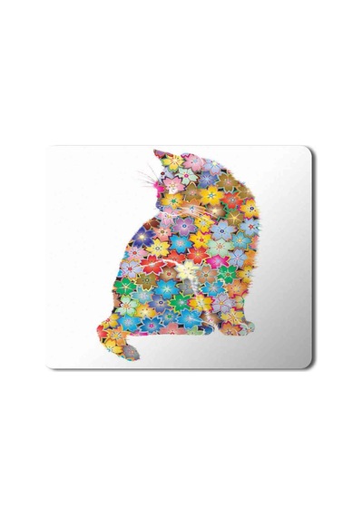 Kedi Çiçek Çiçekler İçinde Kedi Baskılı Mousepad Mouse Pad